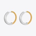 Two-Tone Hoop Earrings Gold