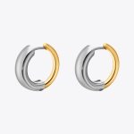 Two-Tone Hoop Earrings Gold