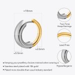 Two-Tone Hoop Earrings Gold