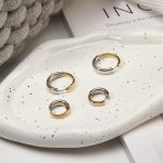 Two-Tone Hoop Earrings Gold