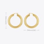 Women’s Pipe Hoop Earrings Gold Women’s Pipe Hoop Earrings Gold