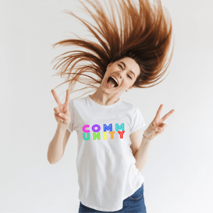 black rainbow community t shirt high tees