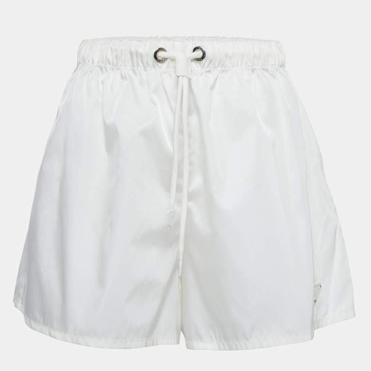 Authentic Prada White Re-Nylon Gabardine shorts size 38