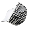Classic Houndstooth Retro Baseball Cap White Black
