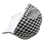 Classic Houndstooth Retro Baseball Cap White Black Classic Houndstooth Retro Baseball Cap White Black