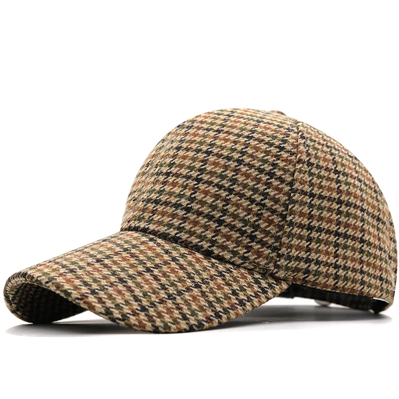 Brown Houndstooth Plaid Baseball Trucker Cap – For the Classic Plaid Look