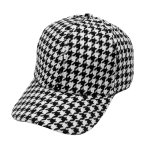 Classic Houndstooth Retro Baseball Cap White Black Classic Houndstooth Retro Baseball Cap White Black
