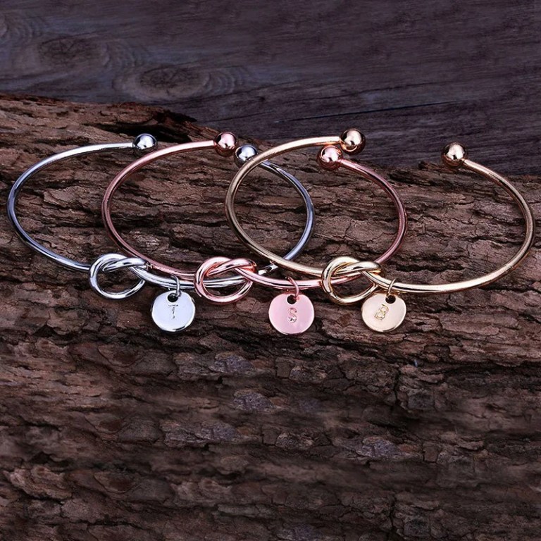 Christmas Birthday Special Occasion Gift Initial Bracelet Cuff