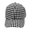 Classic Houndstooth Retro Baseball Cap White Black