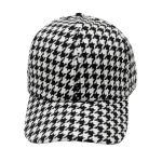 Classic Houndstooth Retro Baseball Cap White Black Classic Houndstooth Retro Baseball Cap White Black
