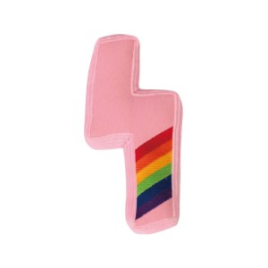 Pink Rainbow Lightning Bolt Dog Toy