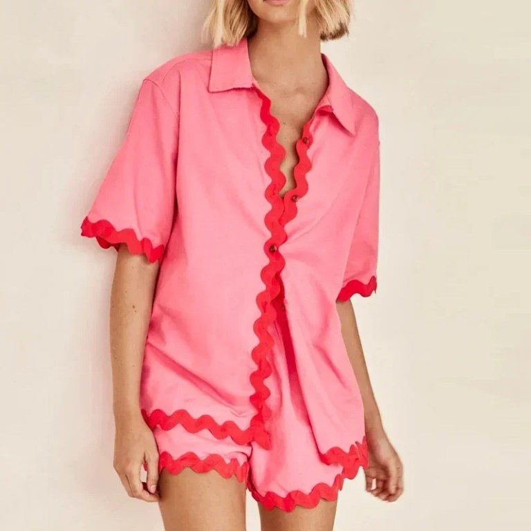 Women’s Pajama Loungewear Wave Resort Beach Set with Shorts Women's Pajama Loungewear Wave Resort Beach Set with Shorts