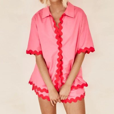 Women’s Pajama Loungewear Wave Resort Beach Set with Shorts Women's Pajama Loungewear Wave Resort Beach Set with Shorts