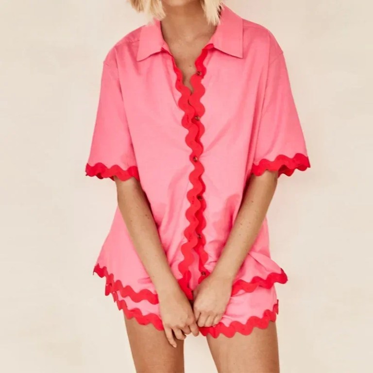 Women’s Pajama Loungewear Wave Resort Beach Set with Shorts Women's Pajama Loungewear Wave Resort Beach Set with Shorts