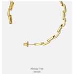 Pure Form Link Chain Hoop Earrings For Women Big Circle Hoops Gold Pure Form Link Chain Hoop Earrings For Women Big Circle Hoops Gold