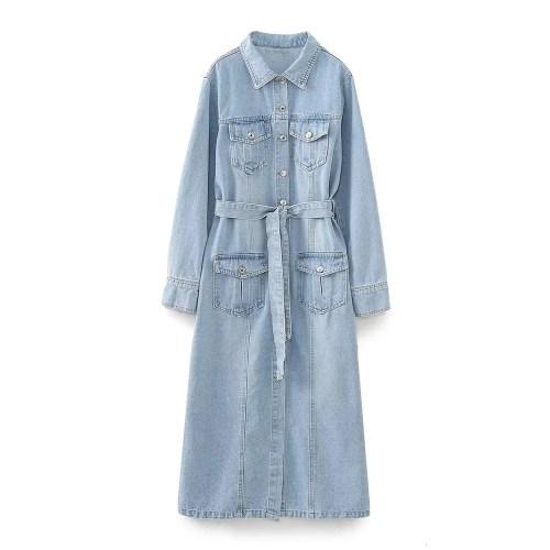 Women’s Denim Shirt Long Sleeve Dress Women’s Denim Shirt Long Sleeve Dress