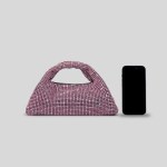 Luxury Rhinestone Half Moon Handbag