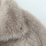 Women’s Casual Retro Solid Flip Collar Artificial Fur Warm Coat