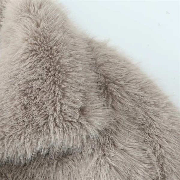 Women’s Casual Retro Solid Flip Collar Artificial Fur Warm Coat
