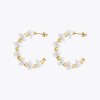 Aretes De Mujer C Shape Pearl Stud Earrings for Women Gold 18K Plated Stud earrings