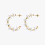 Aretes De Mujer C Shape Pearl Stud Earrings for Women Gold 18K Plated Stud earrings