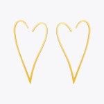Geometric Big Heart Gold or Stainless-steel Long Drop Earrings Geometric Big Heart Gold or Stainless-steel Long Drop Earrings