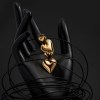 Aretes MINI Heart Drop with Pearl 18K Plated Gold Earrings