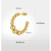 Beaded Hoop Earrings For Women Geometric Gold / Stainless Steel Beaded Hoop Earrings For Women Geometric Gold / Stainless Steel