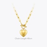 Heart Pendant Necklaces in Gold or Stainless-Steel Choker Necklace
