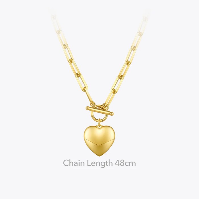 Heart Pendant Necklaces in Gold or Stainless-Steel Choker Necklace Heart Pendant Necklaces in Gold or Stainless-Steel Choker Necklace