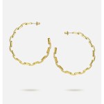 Pure Form Link Chain Hoop Earrings For Women Big Circle Hoops Gold Pure Form Link Chain Hoop Earrings For Women Big Circle Hoops Gold