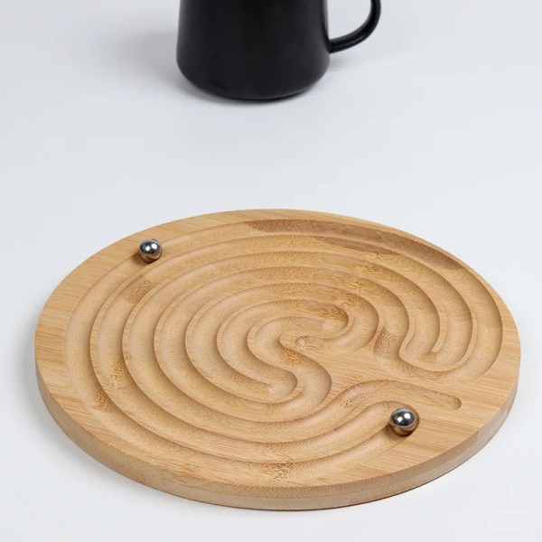 Bamboo Labyrinth Rolling Ball Maze
