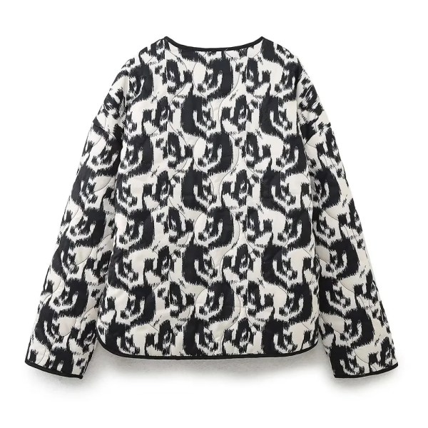 Women’s Casual Versatile Lightweight Cotton Quilted Coat Animal Print Women’s Casual Versatile Lightweight Cotton Quilted Coat Animal Print