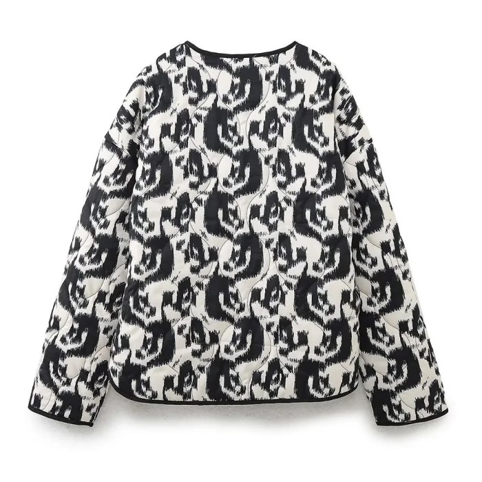 Women’s Casual Versatile Lightweight Cotton Quilted Coat Animal Print Women’s Casual Versatile Lightweight Cotton Quilted Coat Animal Print