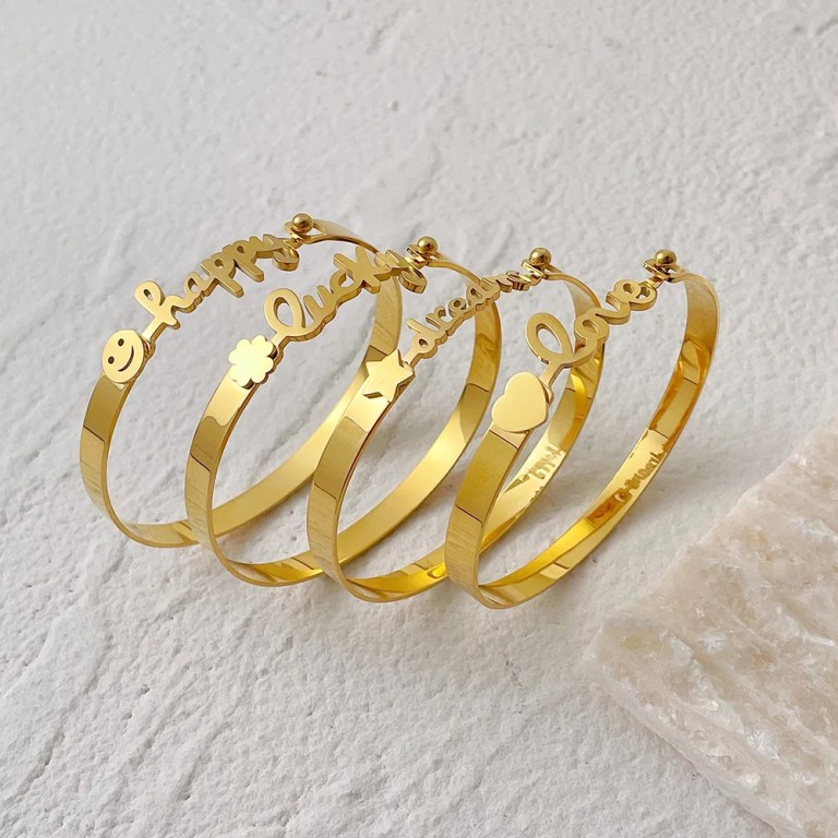 Gift Idea Stainless Steel or Gold LOVE Bangle Bracelet Gift Idea Stainless Steel or Gold LOVE Bangle Bracelet