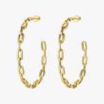 Pure Form Link Chain Hoop Earrings For Women Big Circle Hoops Gold Pure Form Link Chain Hoop Earrings For Women Big Circle Hoops Gold