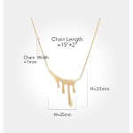 Necklace Pendant Paint Drip Shape for Women in Gold