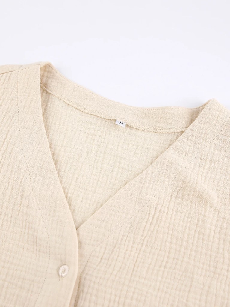 Loungewear Khaki Pure Cotton Sleepwear Set
