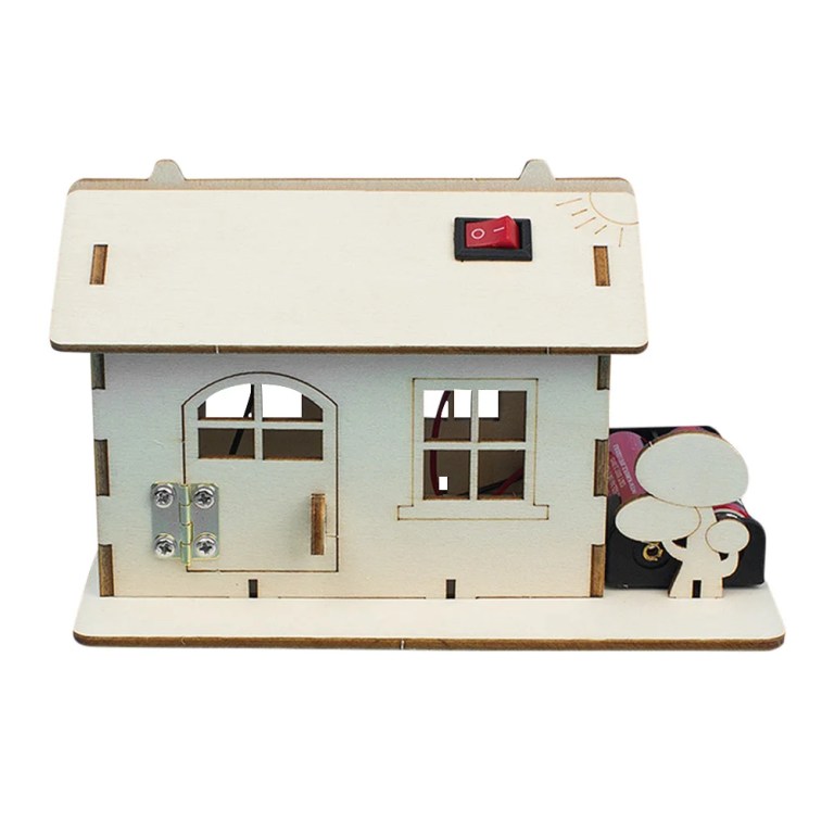 Child DIY Handmade Wooden Cabin Building Model Toy Set