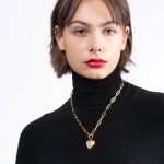 Heart Pendant Necklaces in Gold or Stainless-Steel Choker Necklace