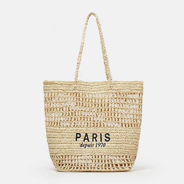 Paris Dupis Straw Tote Bag Summer Beach Handbag Paris Dupis Straw Tote Bag Summer Beach Handbag