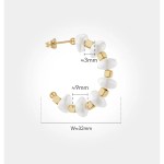 Aretes De Mujer C Shape Pearl Stud Earrings for Women Gold 18K Plated Stud earrings