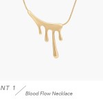 Necklace Pendant Paint Drip Shape for Women in Gold