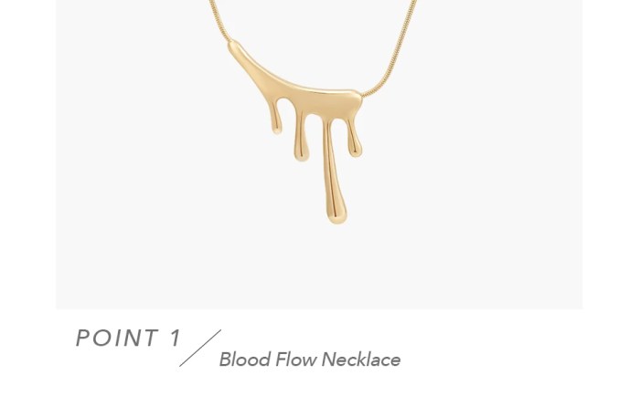 Necklace Pendant Paint Drip Shape for Women in Gold Necklace Pendant Paint Drip Shape for Women in Gold