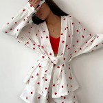 Womens Cotton Pajamas Loungewear Heart 2 Piece Sets Womens Cotton Pajamas Loungewear Heart 2 Piece Sets