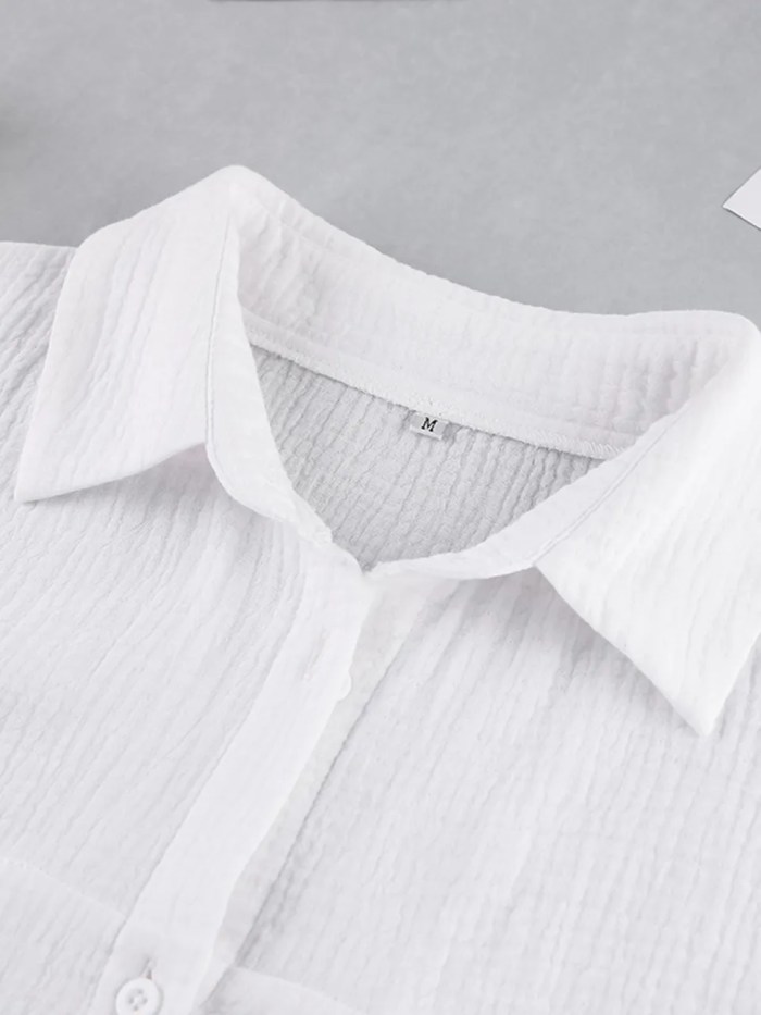 Loungewear White Pyjamas Set For Women Cotton Long Sleeve 2 Piece