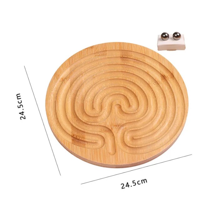 Bamboo Labyrinth Rolling Ball Maze