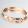 Womens Pyramid Spikes Bracelet Gold/Stainless Steel
