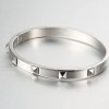 Womens Pyramid Spikes Bracelet Gold/Stainless Steel