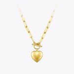 Heart Pendant Necklaces in Gold or Stainless-Steel Choker Necklace